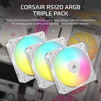 Corsair RS120 ARGB Computer case Fan 4.72" (12 cm) White 3 pc(s)
