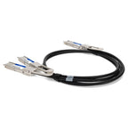 AddOn Networks DAC-Q56DD-2Q28-2-5M-AO InfiniBand/fibre optic cable 98.4" (2.5 m) QSFP-DD 2xQSFP28 Black, Silver