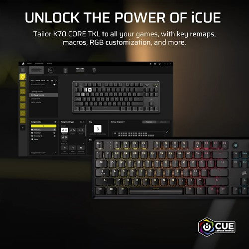 Corsair K70 CORE TKL keyboard Gaming USB Black