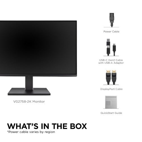 Viewsonic VG Series VG2758-2K computer monitor 27" 2560 x 1440 pixels Quad HD LED Black