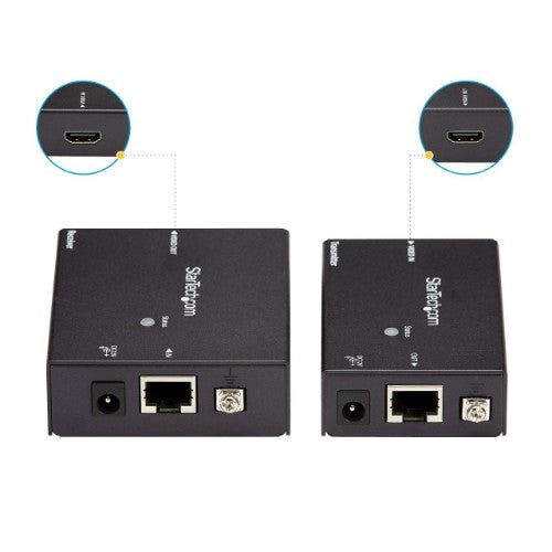 StarTech.com ST121HDBTE AV extender AV transmitter & receiver Black