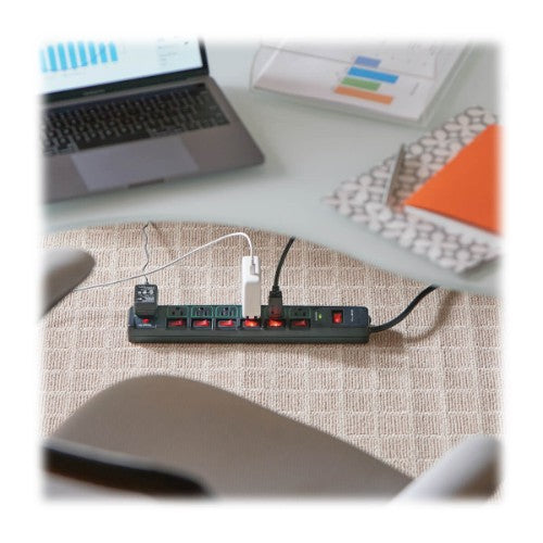Tripp Lite TLP76MSGB surge protector Black 7 AC outlet(s) 110 - 125 V 72" (1.83 m)