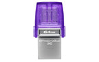 Kingston Technology DataTraveler microDuo 3C USB flash drive 64 GB USB Type-A / USB Type-C 3.2 Gen 1 (3.1 Gen 1) Purple, Stainless steel