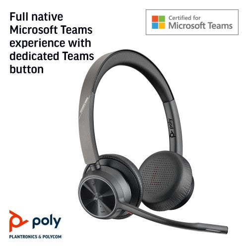 HP Poly Voyager 4320 Microsoft Teams Certified USB-A Headset +BT700 dongle
