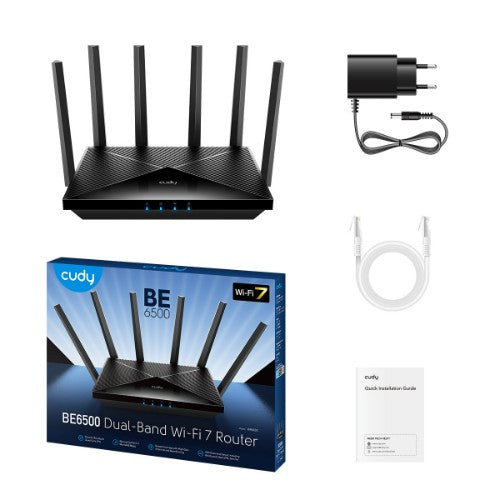 Cudy WR6500H wireless router 2.5 Gigabit Ethernet Dual-band (2.4 GHz / 5 GHz) Black