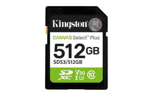 Kingston Technology Canvas Select Plus Gen3 512 GB SD UHS-I Class 10