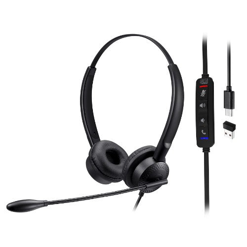 Adesso Xtream P4 Headset Wired Head-band Office/Call center USB Type-C Black