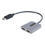 StarTech.com MST14DP122HD video cable adapter 11.8" (0.3 m) DisplayPort 2 x HDMI Black, Gray