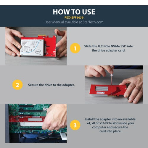 StarTech.com PEX4SFF8639 interface cards/adapter Internal U.2