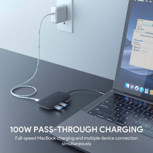 AUKEY Unity Link PD II USB 3.2 Gen 1 (3.1 Gen 1) Type-C Aluminum, Black