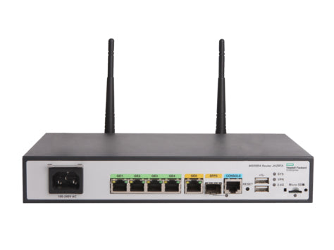 HPE MSR954-W 1GbE SFP (WW) 2GbE-WAN 4GbE-LAN Wireless 802.11n CWv7 wireless router Gigabit Ethernet Single-band (2.4 GHz) Gray