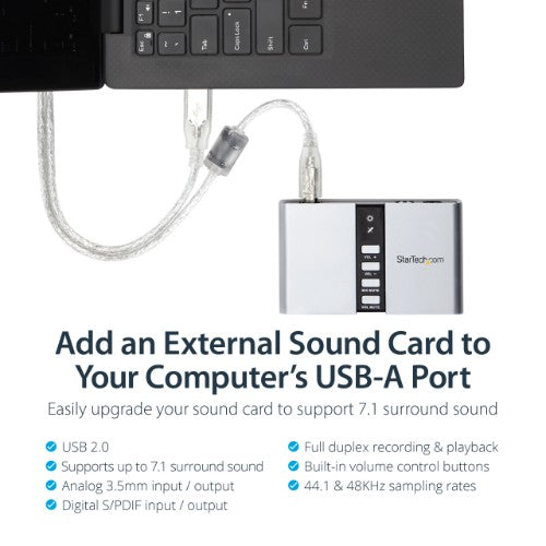 StarTech.com ICUSBAUDIO7D audio card 7.1 channels USB