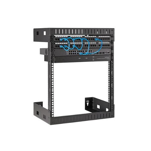 StarTech.com RK12WALLO rack cabinet 12U Wall mounted rack Black