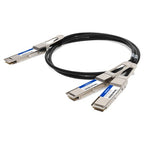 AddOn Networks DAC-Q56DD-2Q28-2-5M-AO InfiniBand/fibre optic cable 98.4" (2.5 m) QSFP-DD 2xQSFP28 Black, Silver