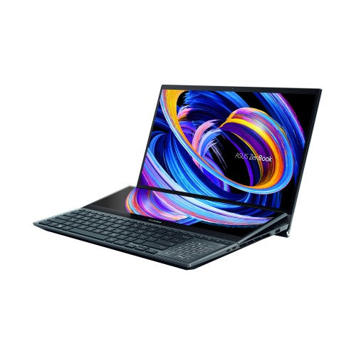 ASUS Zenbook Pro Duo 15 OLED UX582LR-XS74T laptop Intel® Core™ i7 i7-10870H 15.6" Touchscreen 4K Ultra HD 16 GB DDR4-SDRAM 1 TB SSD NVIDIA GeForce RTX 3070 Wi-Fi 6 (802.11ax) Windows 10 Pro Blue