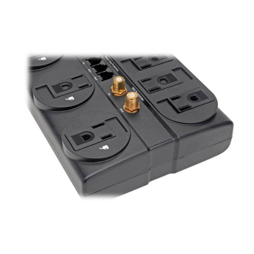 Tripp Lite TLP808TELTV surge protector Black 8 AC outlet(s) 120 V 96.1" (2.44 m)