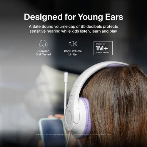 Belkin SoundForm Inspire Headset Wired Head-band USB Type-C Lavender, White