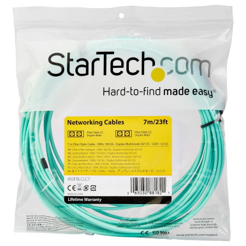 StarTech.com 450FBLCLC7 InfiniBand/fibre optic cable 275.6" (7 m) LC Aqua color