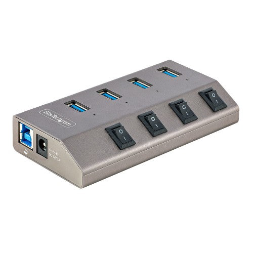 StarTech.com 5G4AIBS-USB-HUB-NA interface hub USB 3.2 Gen 1 (3.1 Gen 1) Type-B 5000 Mbit/s Gray