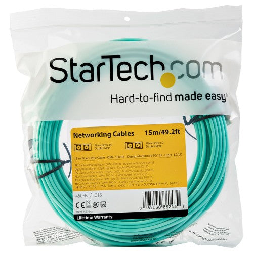StarTech.com 450FBLCLC15 InfiniBand/fibre optic cable 590.6" (15 m) LC Aqua color