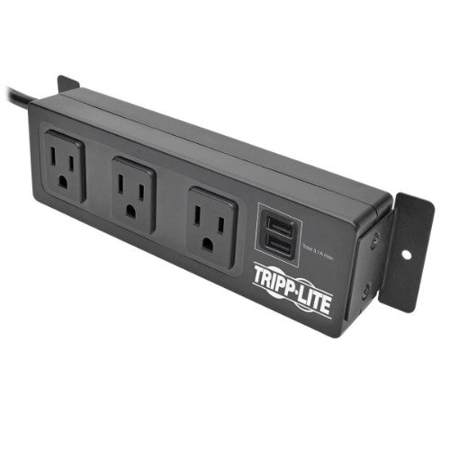 Tripp Lite TLP310USBS surge protector Black 3 AC outlet(s) 120 V 120.1" (3.05 m)