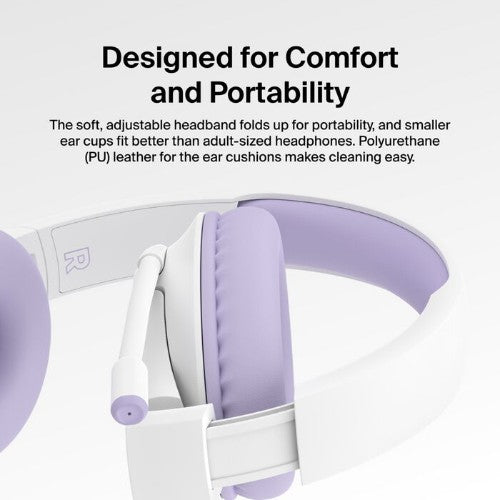 Belkin SoundForm Inspire Headset Wired Head-band USB Type-C Lavender, White