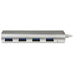 StarTech.com ST43004UA interface hub USB 3.2 Gen 1 (3.1 Gen 1) Type-A 5000 Mbit/s Silver, White