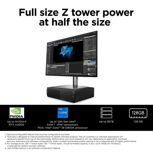 HP Z2 Small Form Factor G9 Intel® Core™ i9 i9-14900K 32 GB DDR5-SDRAM 1 TB SSD Windows 11 Pro SFF Workstation Black