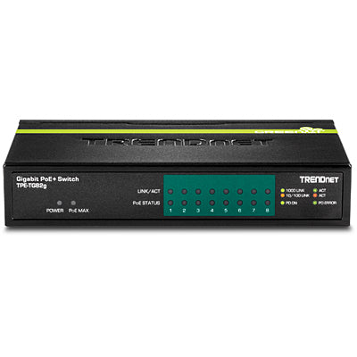 Trendnet TPE-TG82G network switch Unmanaged Gigabit Ethernet (10/100/1000) Power over Ethernet (PoE) Black