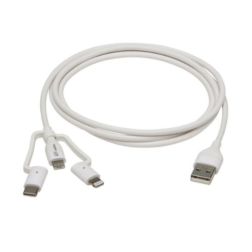 Tripp Lite M101AB-004-LMCW mobile phone cable White 47.2" (1.2 m) USB A USB-C/micro-USB B/Lightning