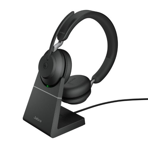 Jabra Evolve2 65 Headset Wireless Head-band Office/Call center USB Type-A Bluetooth Charging stand