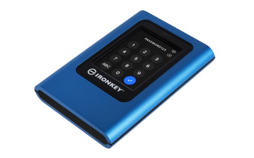 Kingston Technology IronKey Vault Privacy 80 3.84 TB USB Type-C 3.2 Gen 1 (3.1 Gen 1) Blue
