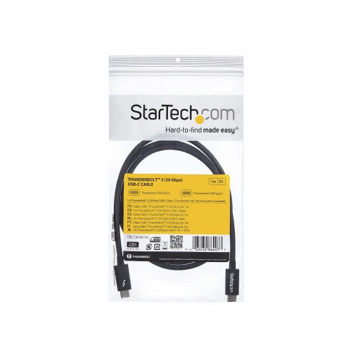 StarTech.com TBLT3MM1M Thunderbolt cable 39.4" (1 m) 20 Gbit/s Black