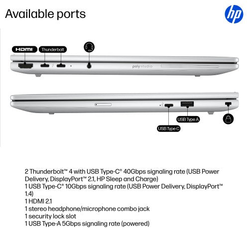 HP EliteBook 8 G1a 14 inch Notebook Next Gen AI PC Wolf Pro Security Edition 340 14" WUXGA 32 GB DDR5-SDRAM