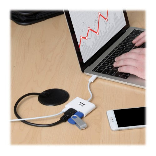 Tripp Lite U444-06N-H4U-C USB graphics adapter 3840 x 2160 pixels White