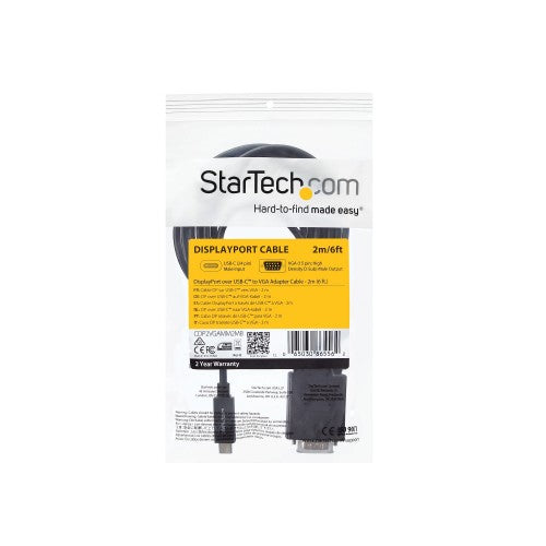 StarTech.com CDP2VGAMM2MB video cable adapter 78.7" (2 m) USB Type-C VGA (D-Sub) Black