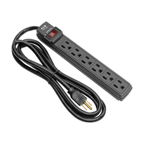 Tripp Lite TLP6B surge protector Black 6 AC outlet(s) 120 V 72" (1.83 m)
