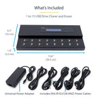 StarTech.com USBDUPE115 media duplicator USB flash drive duplicator Black 15 copies