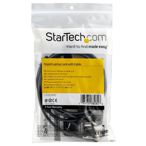 StarTech.com LTLOCKKEY cable lock Black, Silver 78.7" (2 m)