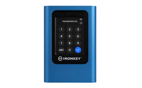 Kingston Technology IronKey Vault Privacy 80 3.84 TB USB Type-C 3.2 Gen 1 (3.1 Gen 1) Blue