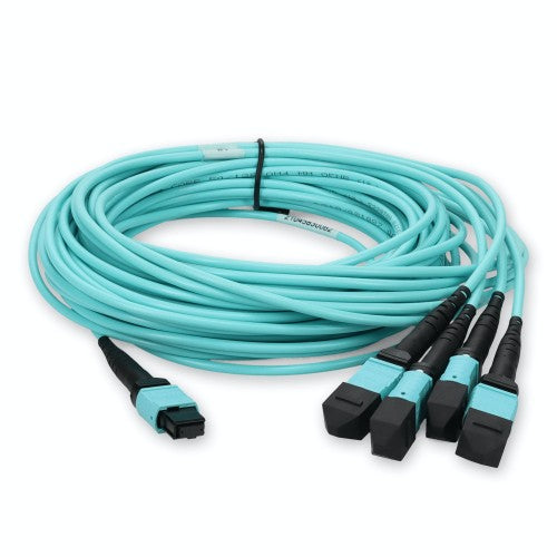 AddOn Networks ADD16FMPO4PO3M5OM4 fiber optic cable 118.1" (3 m) MPO-16 4x MPO LOMM OM4 Aqua color