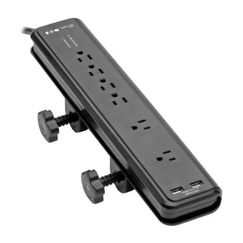 Tripp Lite TLP606DMUSB surge protector Black 6 AC outlet(s) 120 V 72" (1.83 m)