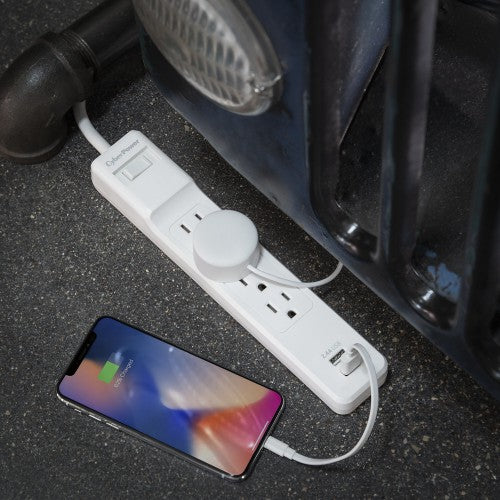 CyberPower P406U surge protector White 4 AC outlet(s) 125 V 70.9" (1.8 m)
