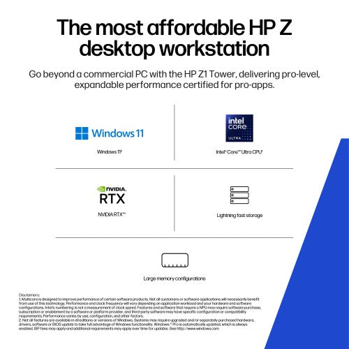 HP Z1 Tower G1i Desktop PC Wolf Pro Security Edition Intel Core Ultra 7 265 32 GB DDR5-SDRAM 1 TB SSD Windows 11 Pro Black