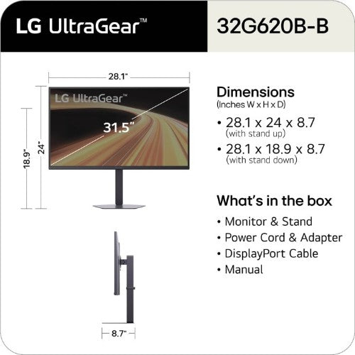 LG 32G620B-B computer monitor 32" 2560 x 1440 pixels Quad HD LED Black