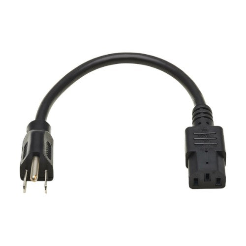 Tripp Lite P006-001 power cable Black 11.8" (0.3 m) NEMA 5-15P C13 coupler
