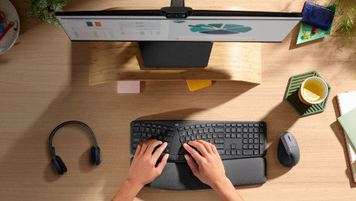 Logitech 920-009166 keyboard Office RF Wireless + Bluetooth English Graphite