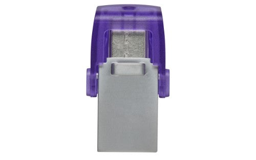 Kingston Technology DataTraveler microDuo 3C USB flash drive 128 GB USB Type-A / USB Type-C 3.2 Gen 1 (3.1 Gen 1) Stainless steel, Purple