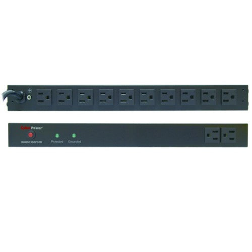 CyberPower RKBS15S2F10R surge protector Black 12 AC outlet(s) 120 V 179.9" (4.57 m)
