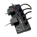 Tripp Lite TLP1208TELTV surge protector Black 12 AC outlet(s) 120 V 94.5" (2.4 m)